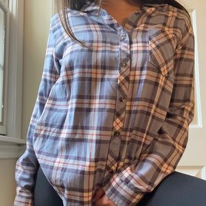 Pacsun Flannel Blue and White Size S
